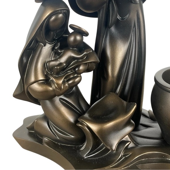 PartyLite Holy Night Tealight Holder Retired Nativity Metal Bronze P8262 - Picture 2 of 6